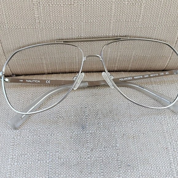 Nautica Men Eyeglasses/Sunglasses Frame Silver Tone 60[]13 135 Glasses - Picture 4 of 12
